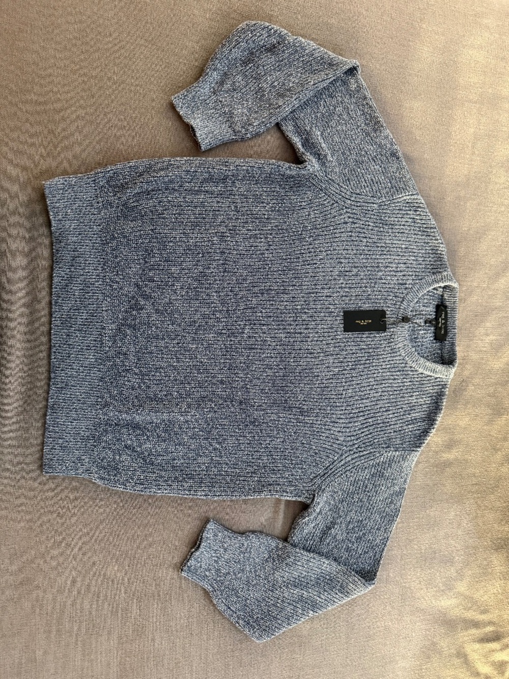 rag & bone Curtis Marl Crew Sweater Men’s Medium Indigo Multi 100% Cotton NWT